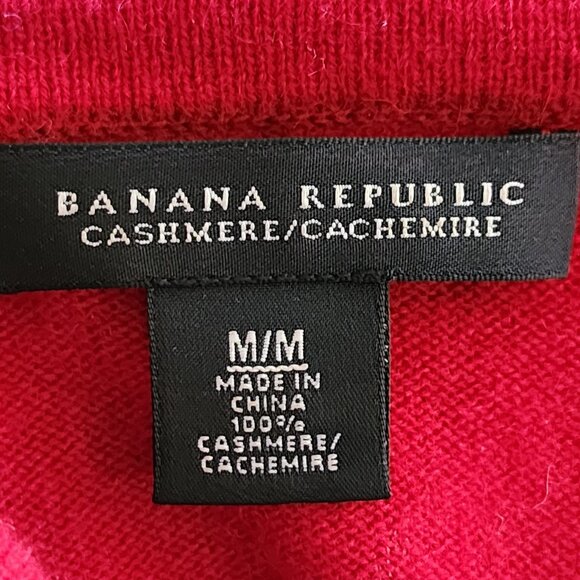 Banana Republic Red 100% Cashmere Full Zip Sweater - Picture 4 of 5